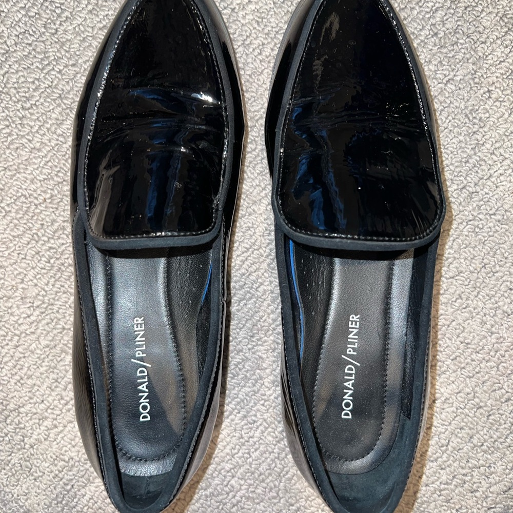 Donald Pliner Women’s Glossy Black Loafers